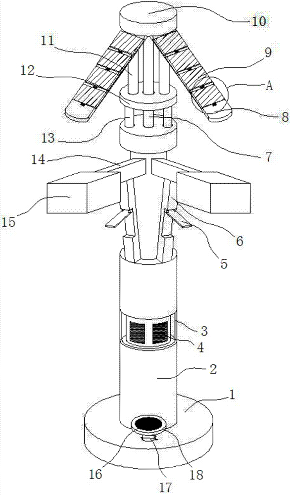 Rural environment monitoring streetlamp device based on lamp networking