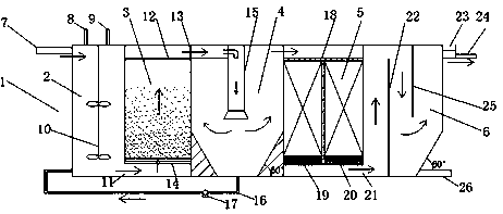 Semi-fluidized bed type Fenton oxidation wastewater treatment device