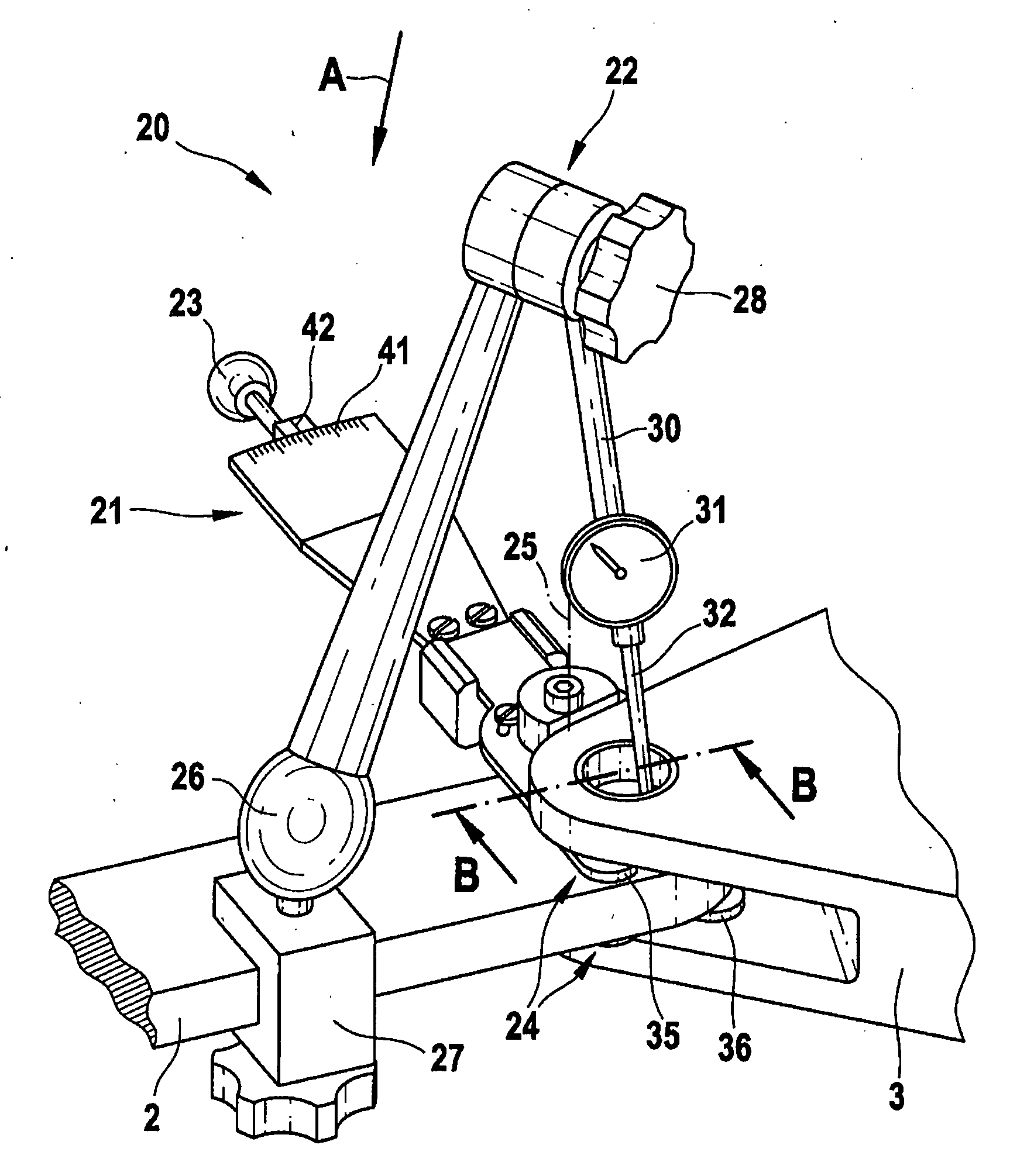 Measuring arrangement and measuring method for measuring bearing clearance