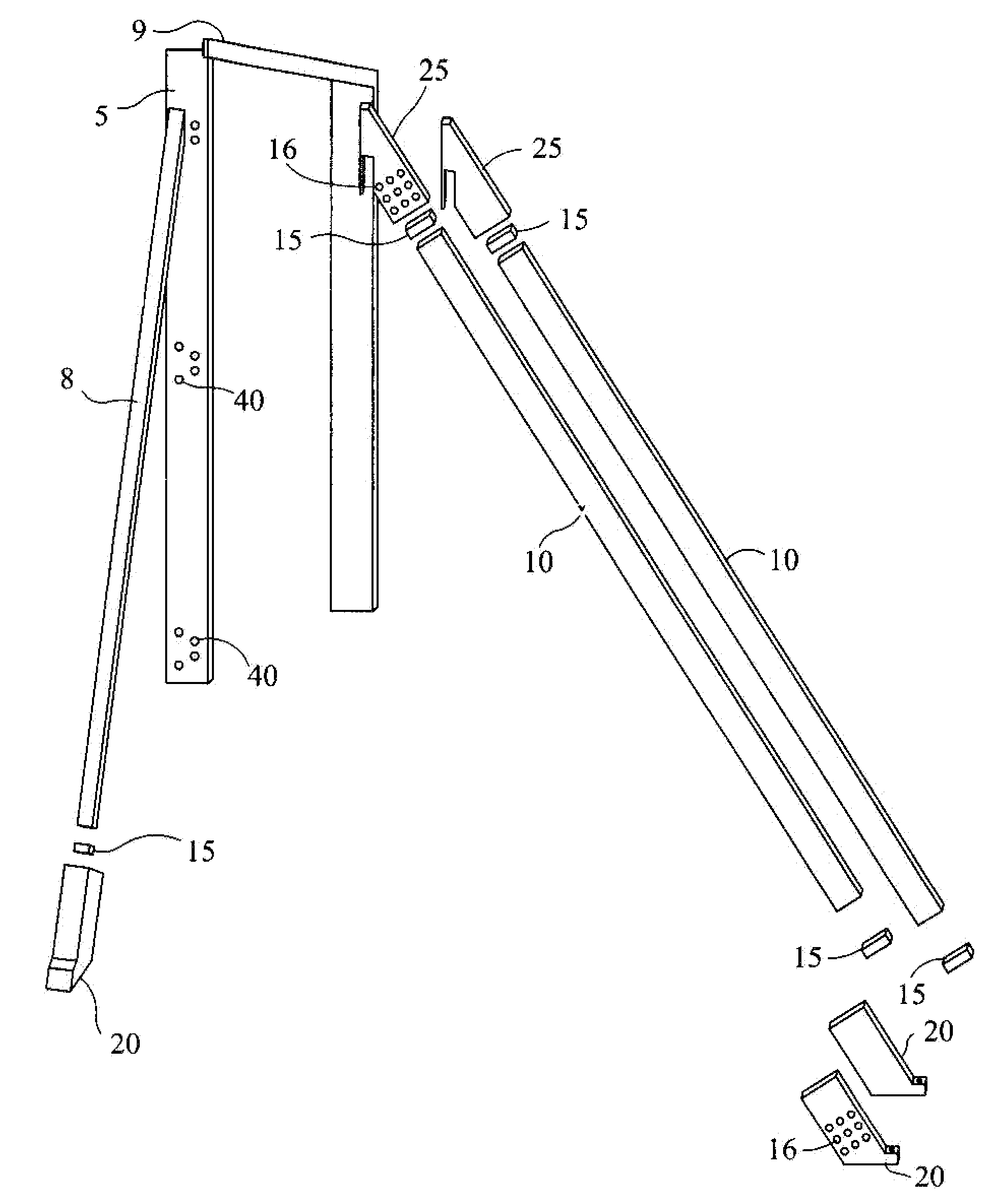 Door frame apparatus and method for installing a door frame