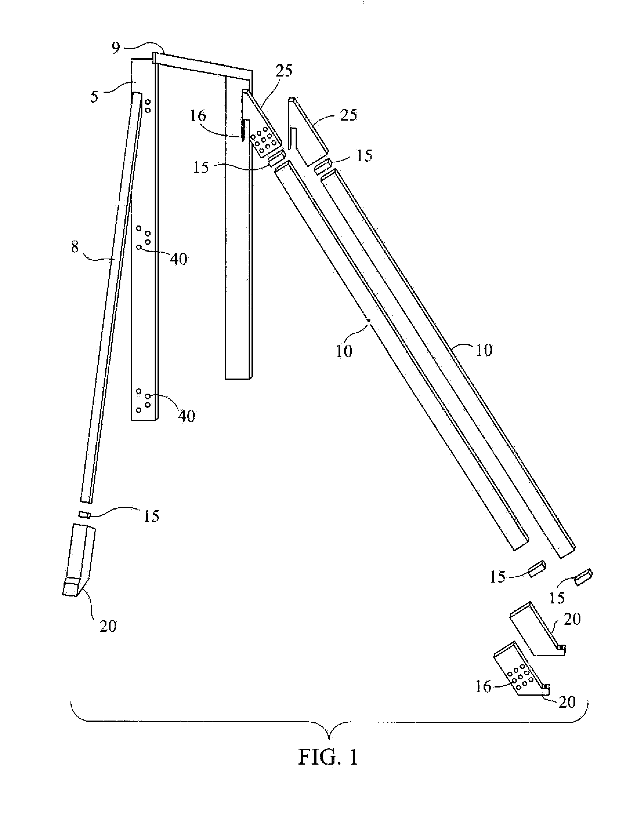 Door frame apparatus and method for installing a door frame