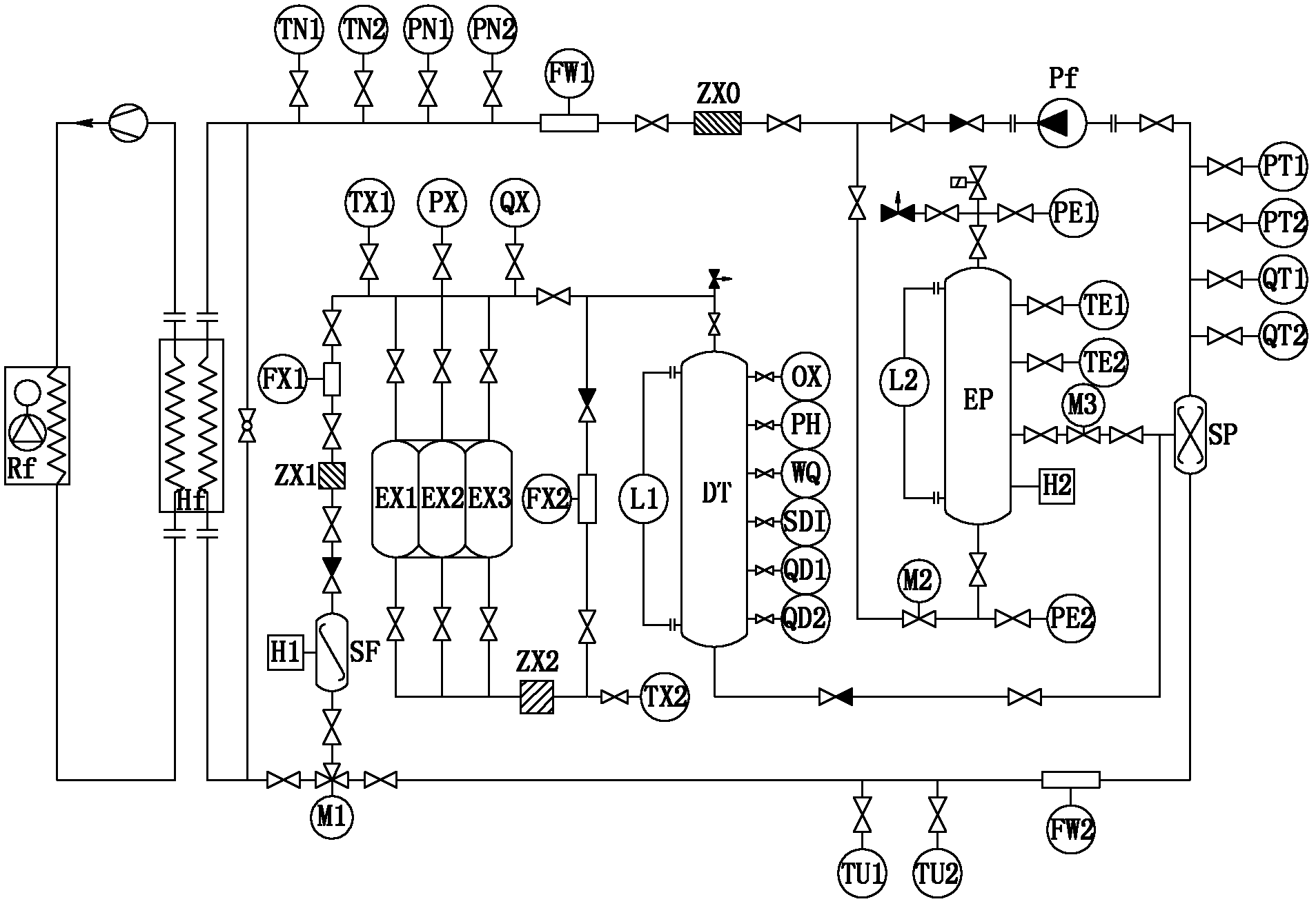 Purification and detection system for pure water used for cooling converter valve