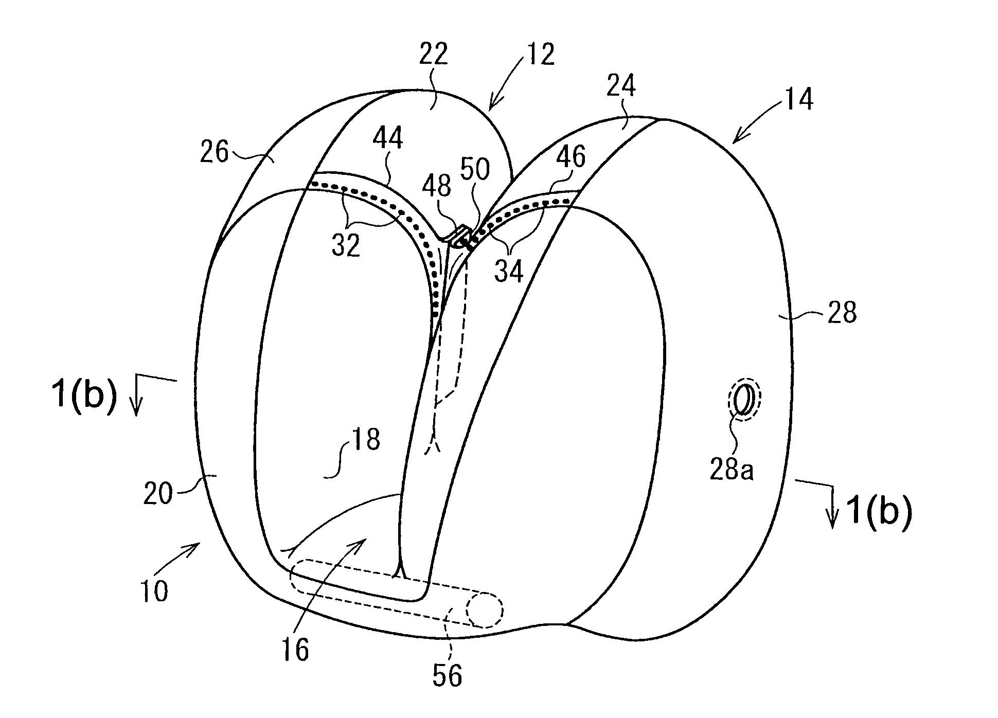 Airbag and airbag device