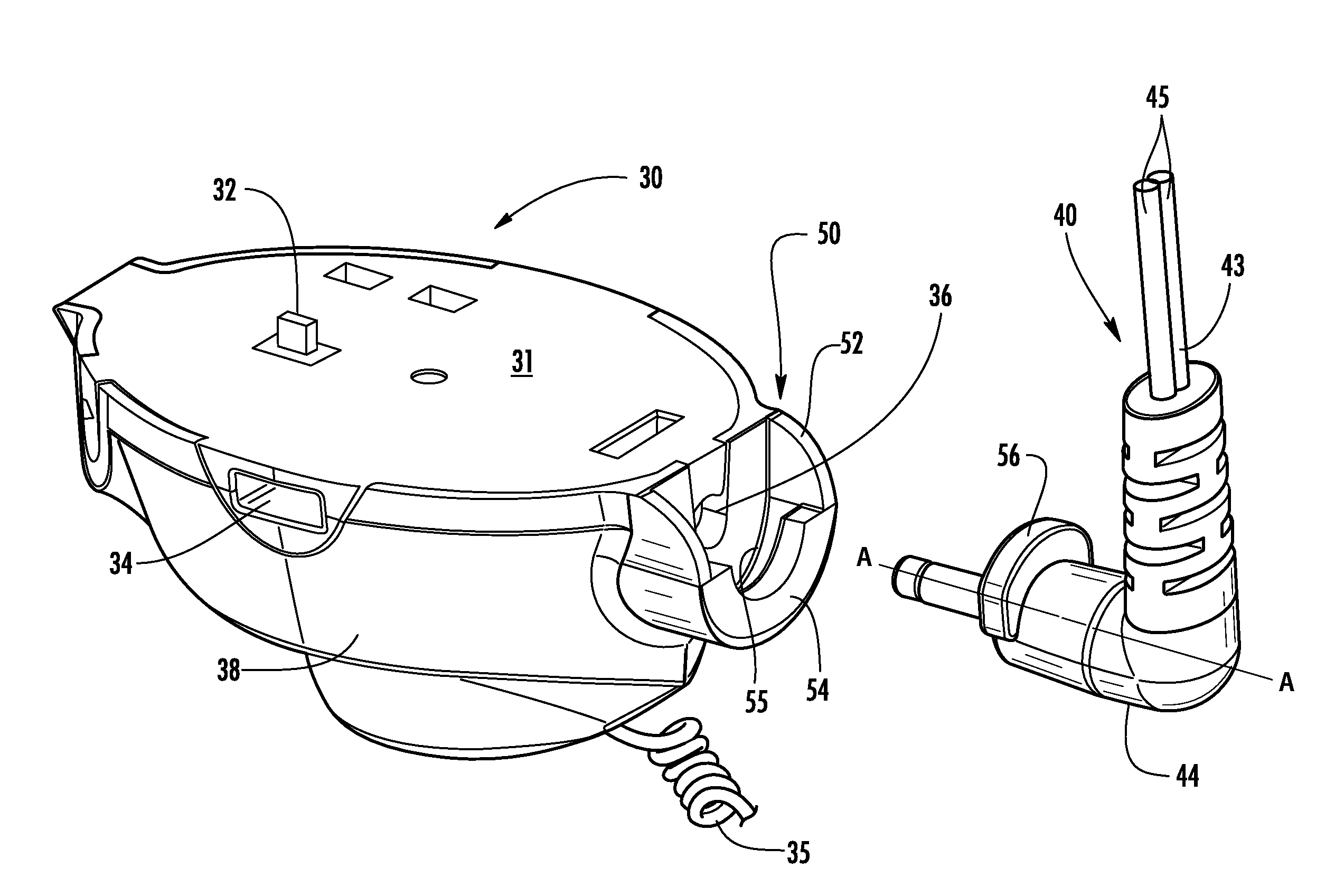 Merchandise display security device including means for retaining power adapter cord