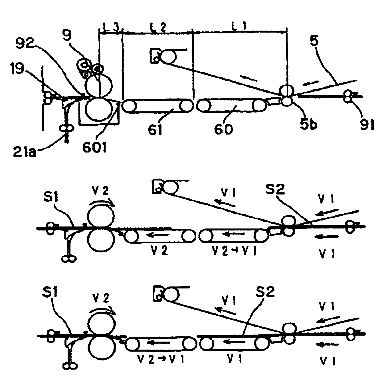 Image forming apparatus including plural conveyor units with conveyance path length/conveyance speed relationships