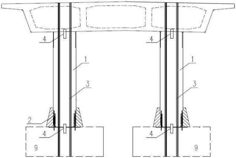 Support-free self-restoring earthquake-resistant and damping cast-in-place bridge