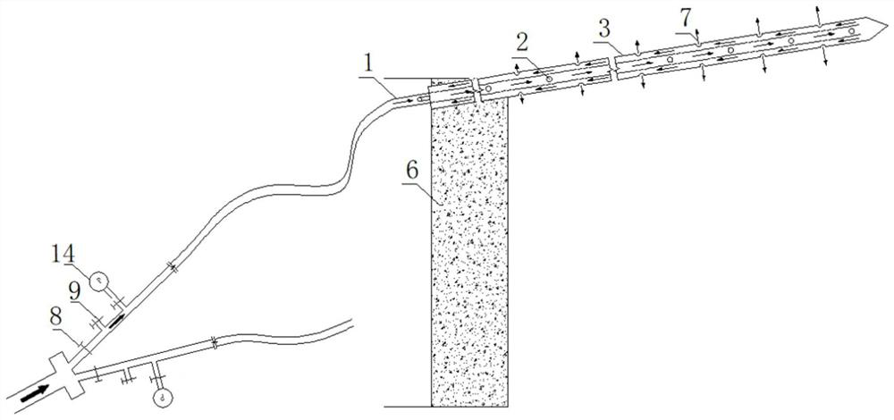 Tunnel pipe shed grouting device and pressure-adjustable reverse reinforcement construction method