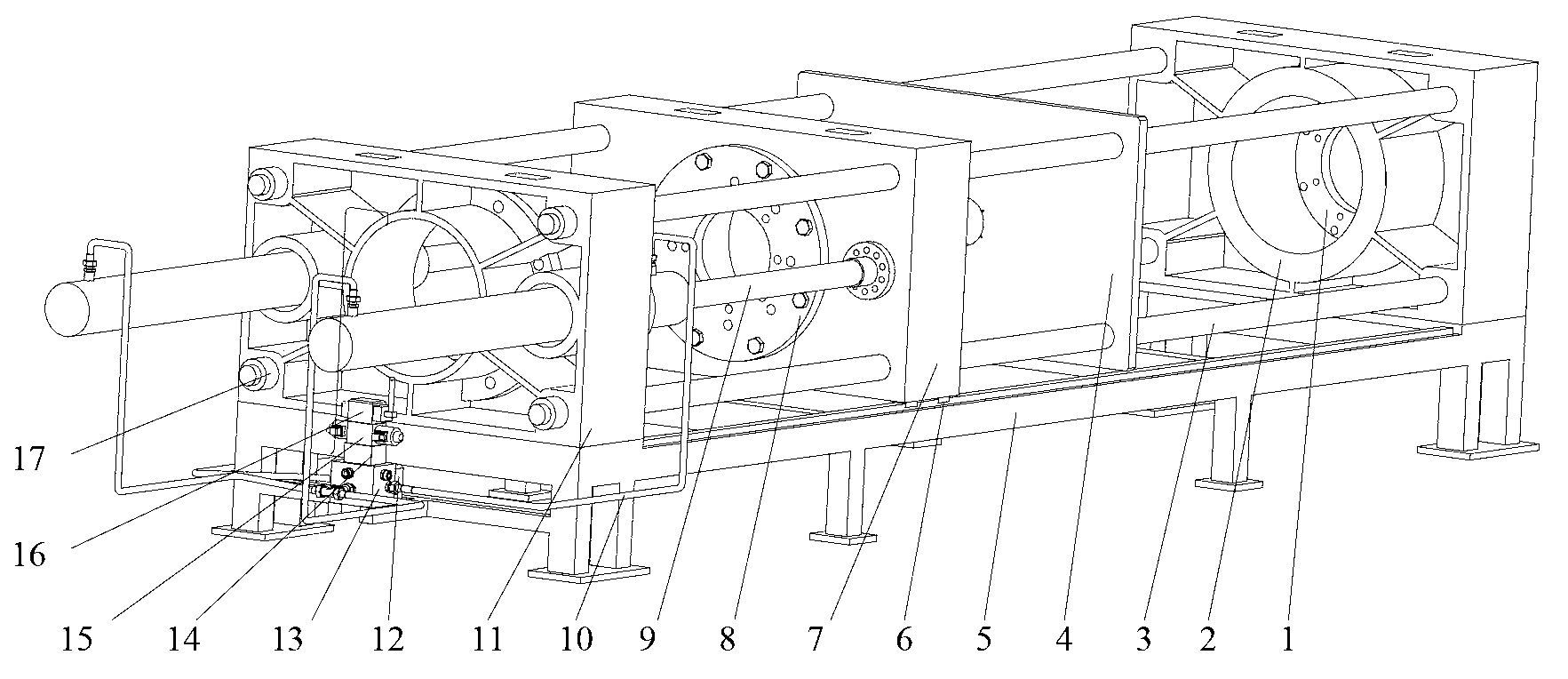 Hydraulic variable-stroke finely-tunable positioning locking type hydraulic cylinder testing rack