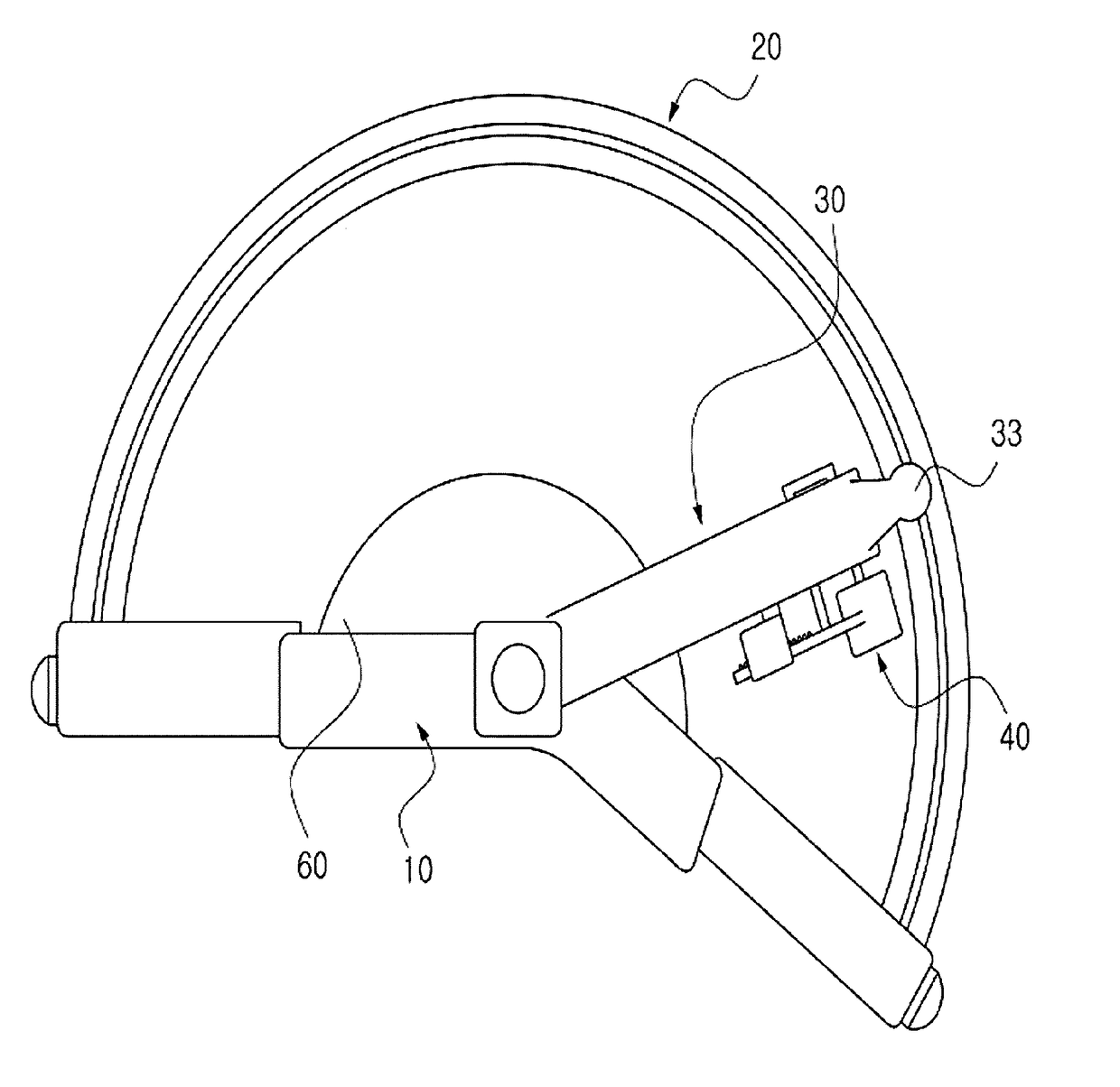 Helmet-type low-intensity focused ultrasound stimulation device and system