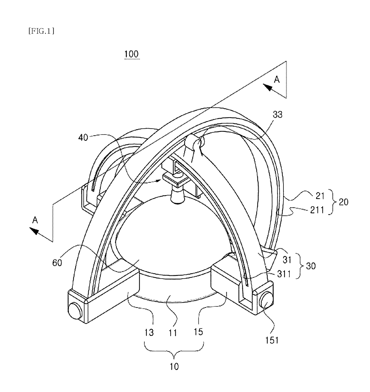 Helmet-type low-intensity focused ultrasound stimulation device and system