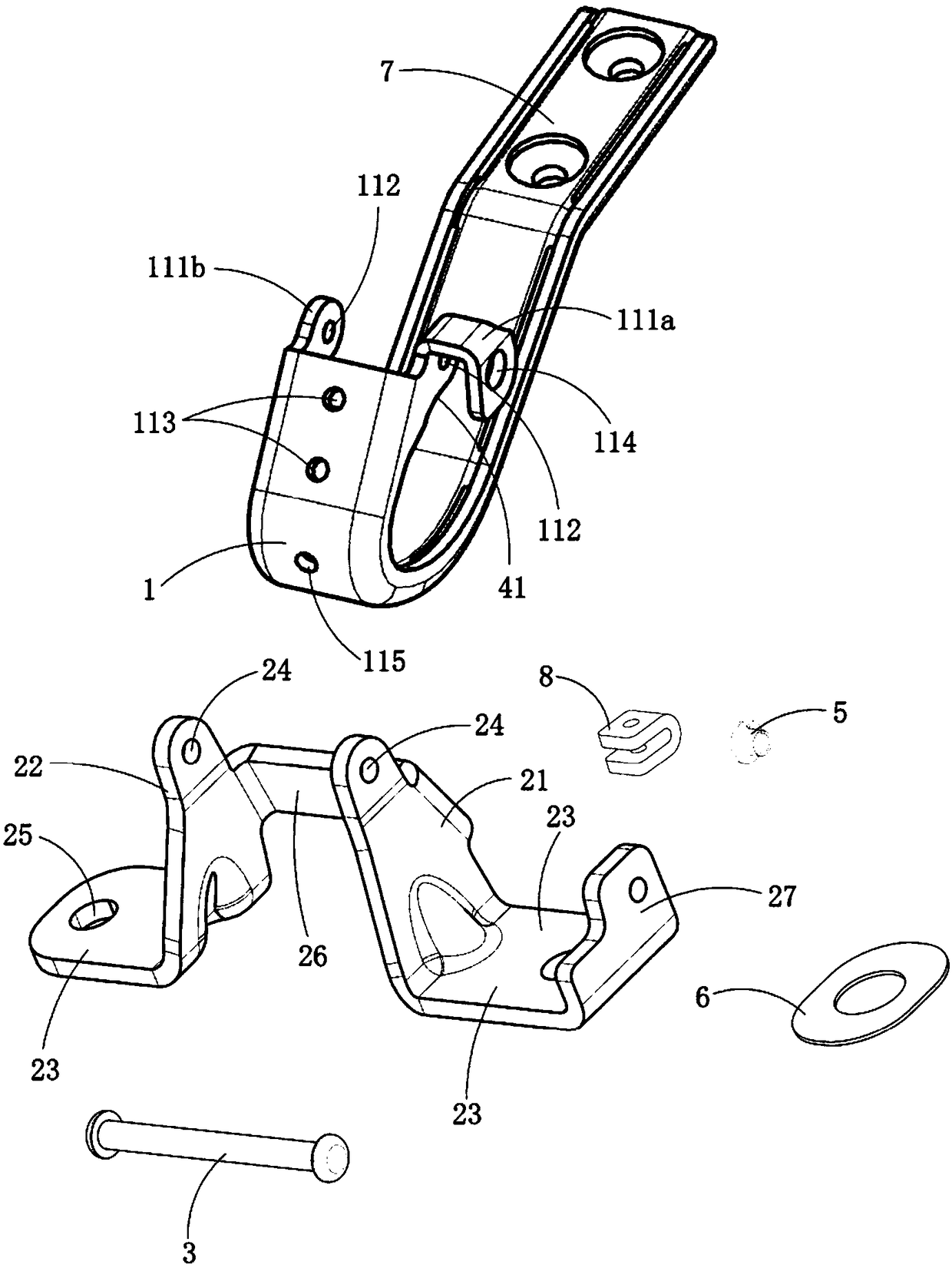 Automobile tail door hinge assembly and automobile