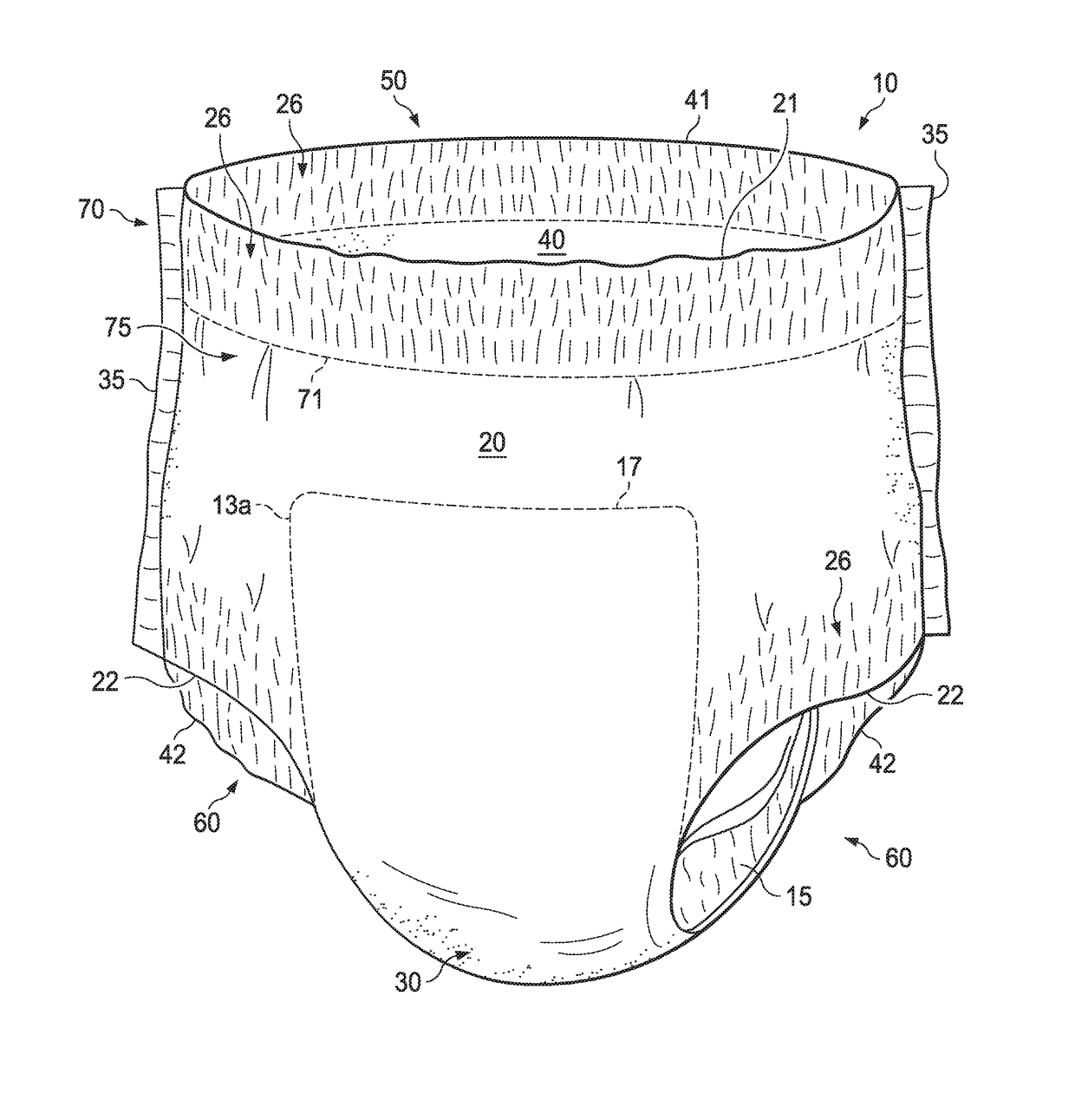 Dual-mode high-waist foldover disposable absorbent pant