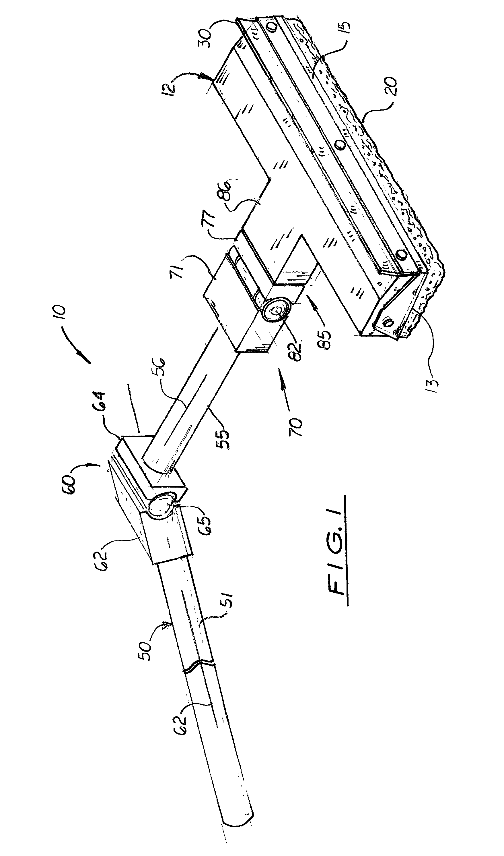 Low profile combination scrubbing and squeegee device