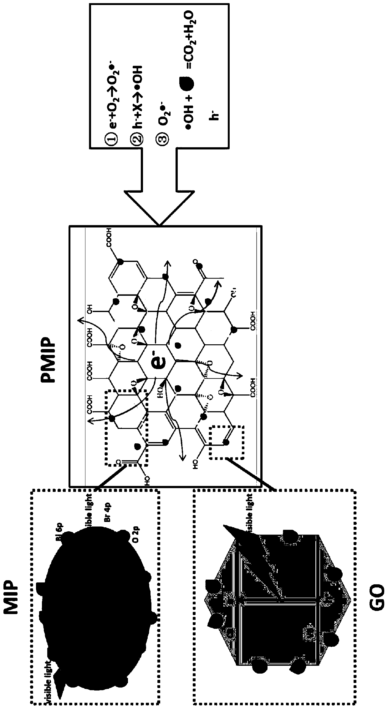 Graphene oxide/molecularly imprinted composite material, and preparation method and application thereof