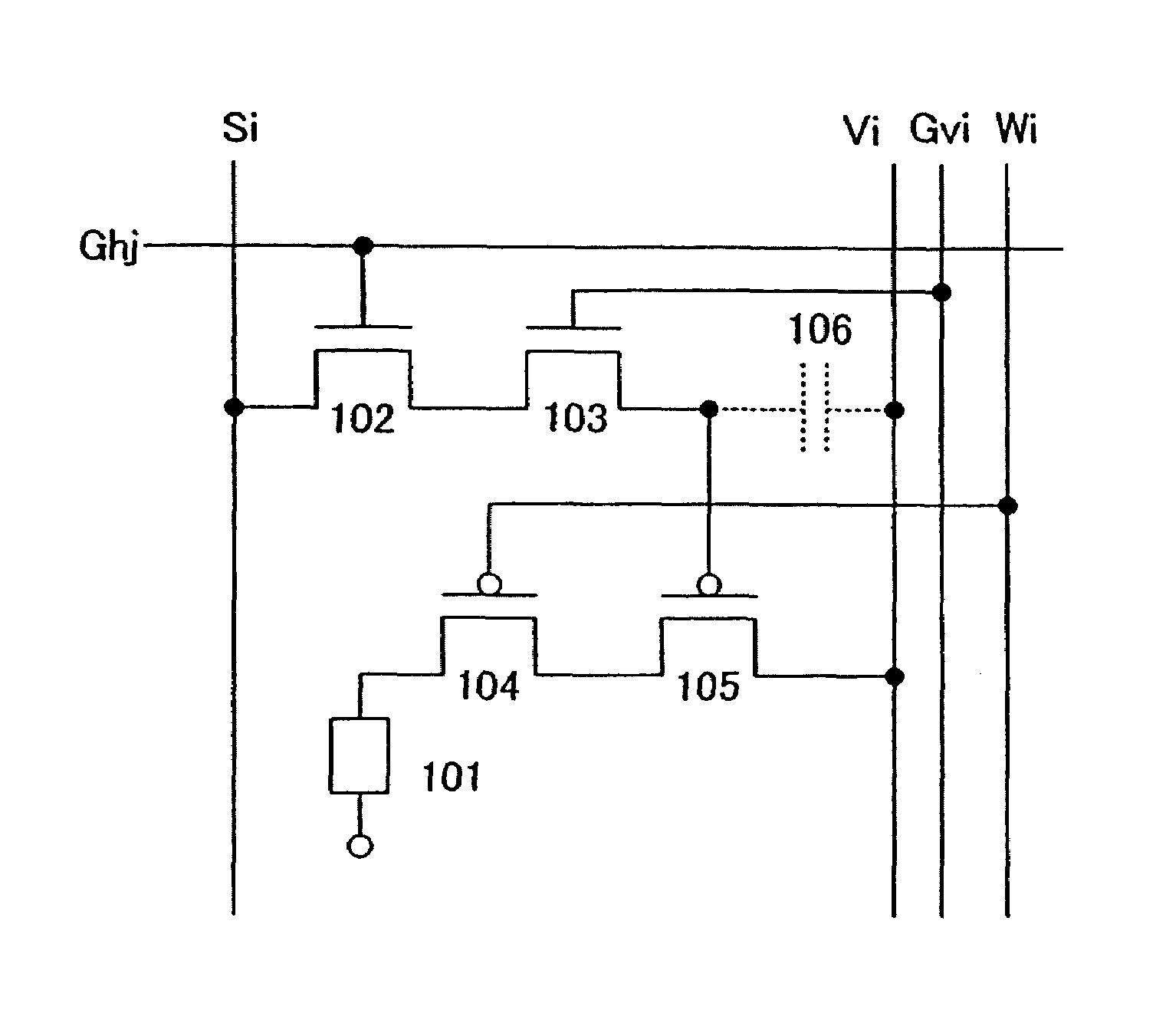 Electroluminescent display having 4 TFTs for rotation between vertical and horizontal image states.