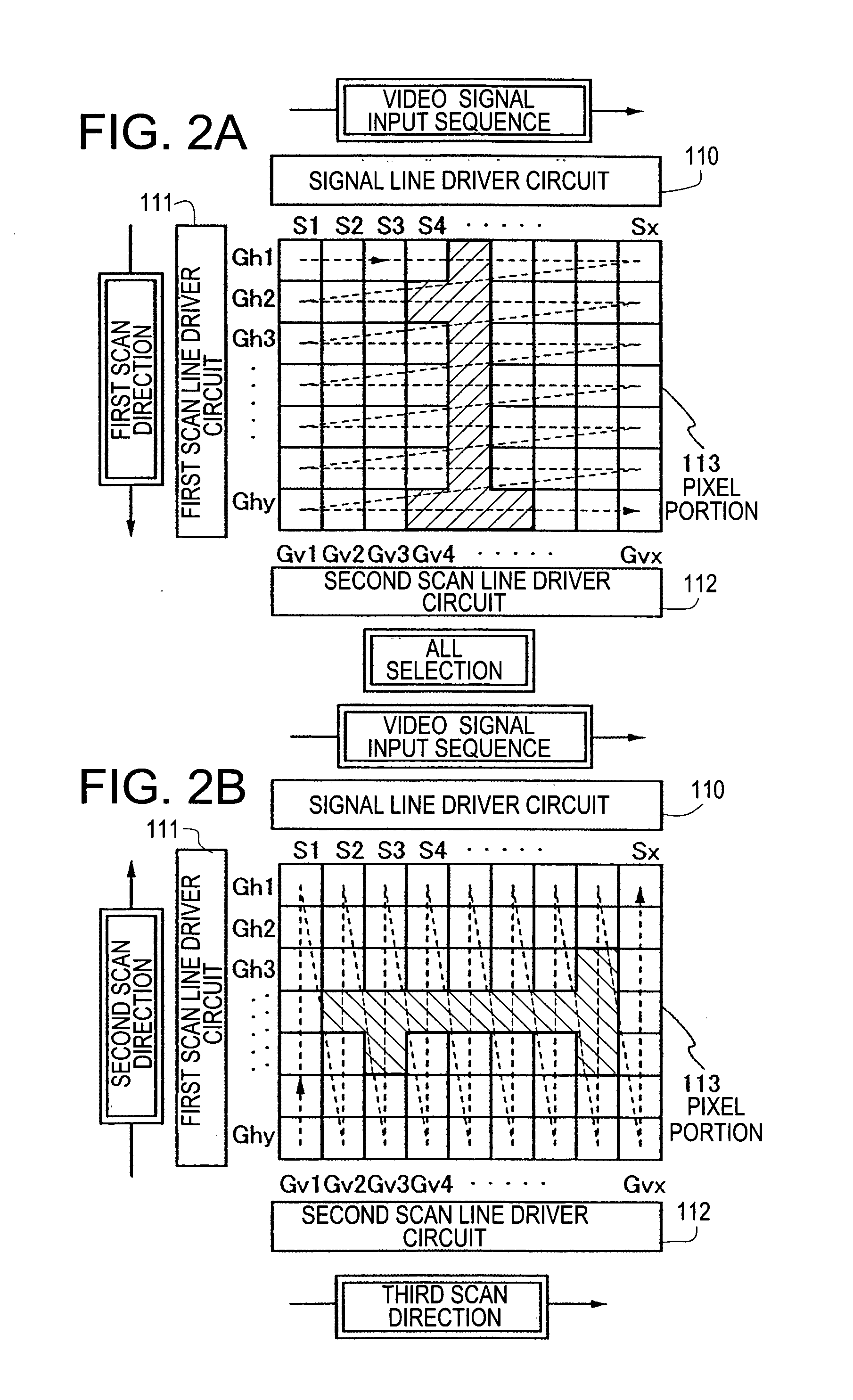 Electroluminescent display having 4 TFTs for rotation between vertical and horizontal image states.