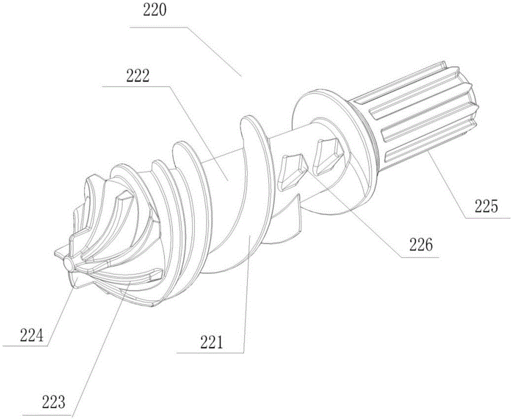 Screw type food processing device