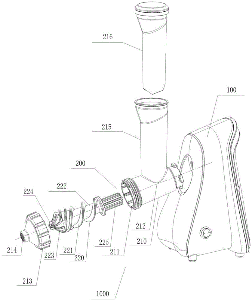 Screw type food processing device