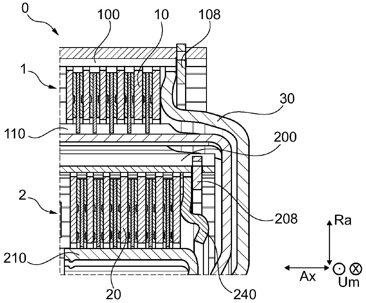 Compression ring lock for torque transmission devices and clutch devices or clutches