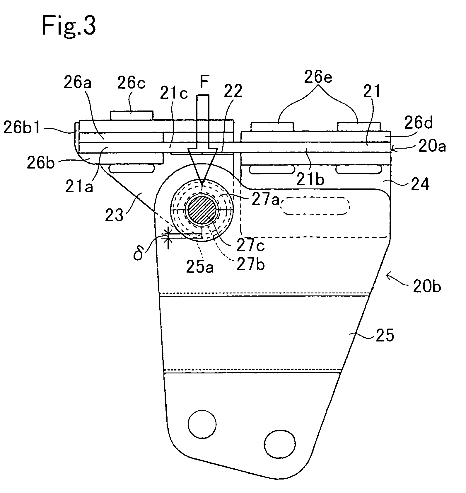 Attachment structure of a load sensor for a vehicle seat