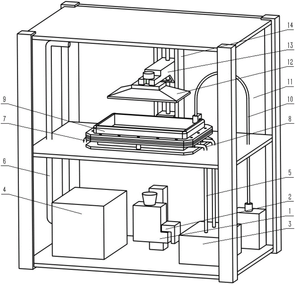 High-speed continuous photocuring type 3D printing device and working method thereof