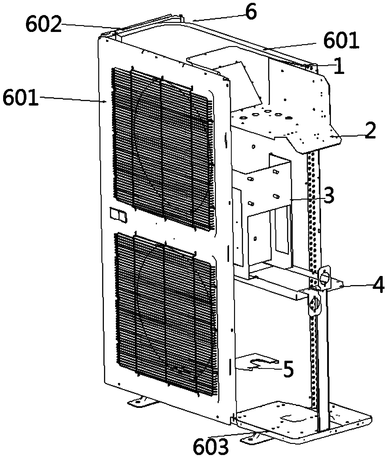 Interior structure of air conditioner equipment with compact structure