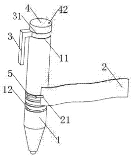 Portable blood glucose test device convenient for old people to use