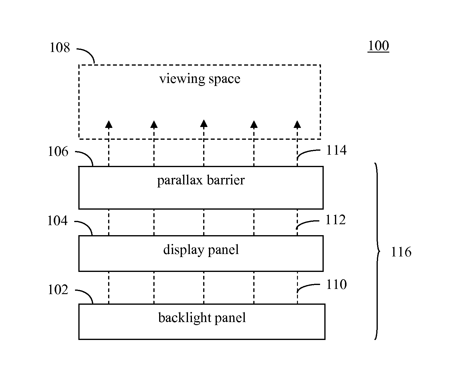 Backlighting array supporting adaptable parallax barrier