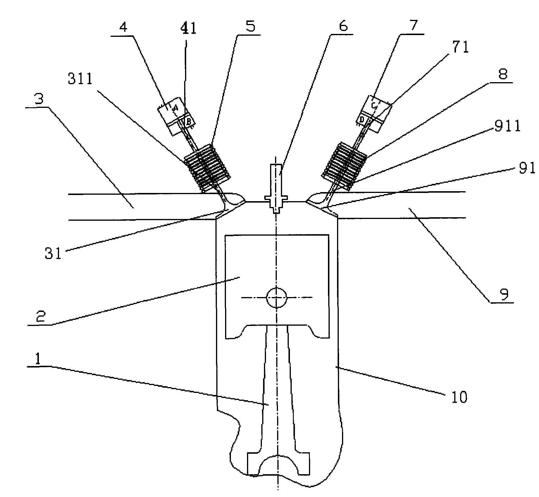 Continuous and variable gas distribution control system of spark ignition engine