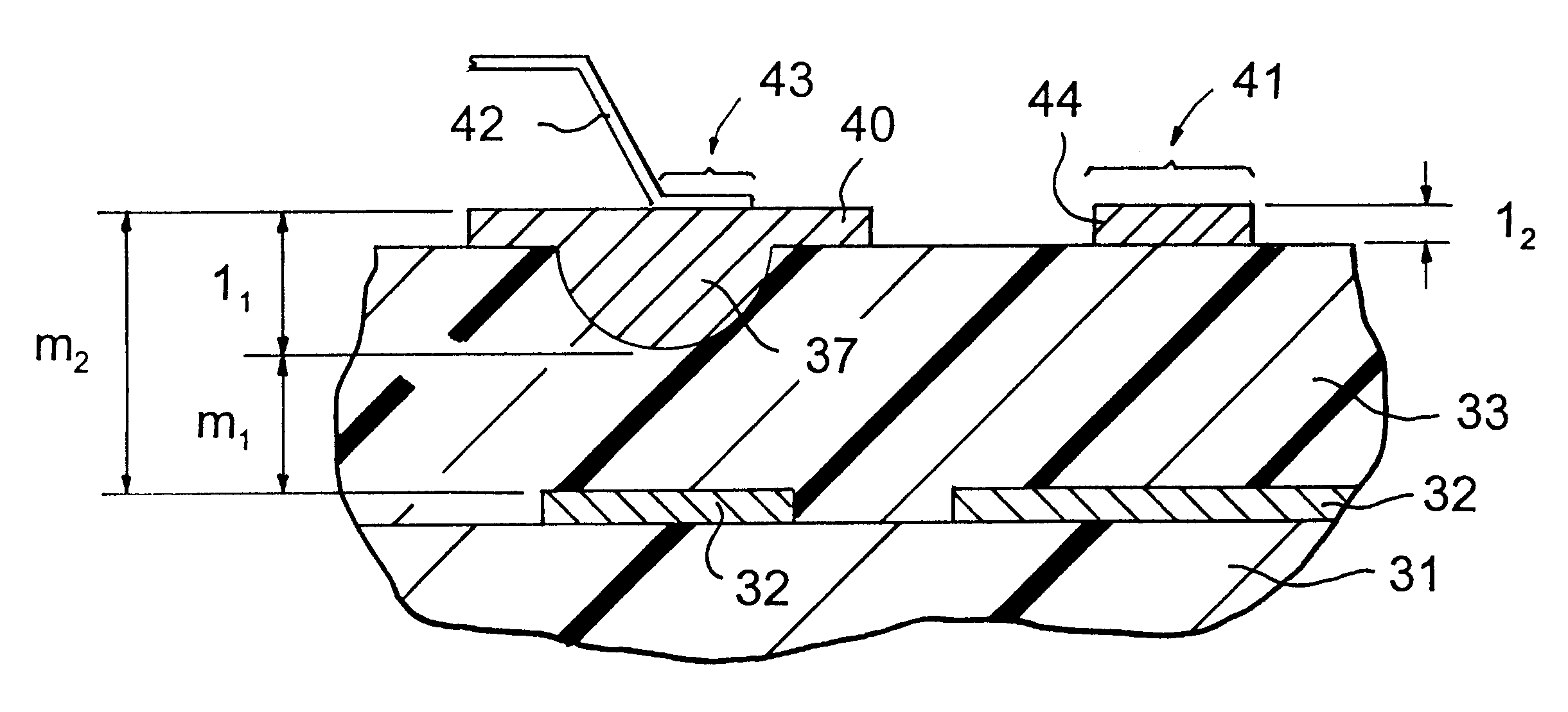 Multilayer printed circuit board having a concave metal portion