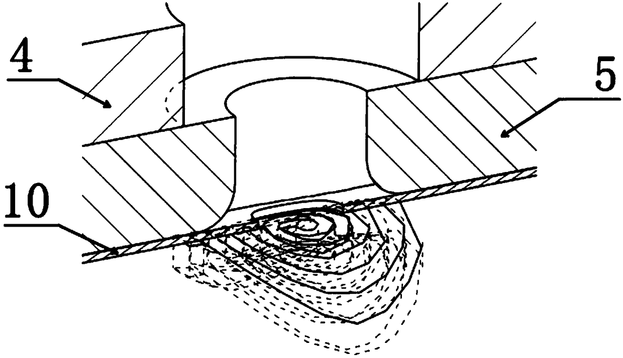 Electromagnetic side flanging device and method for pipe with prefabricated holes