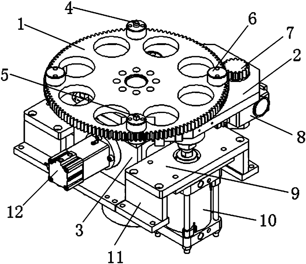 A lifting and rotating positioning device