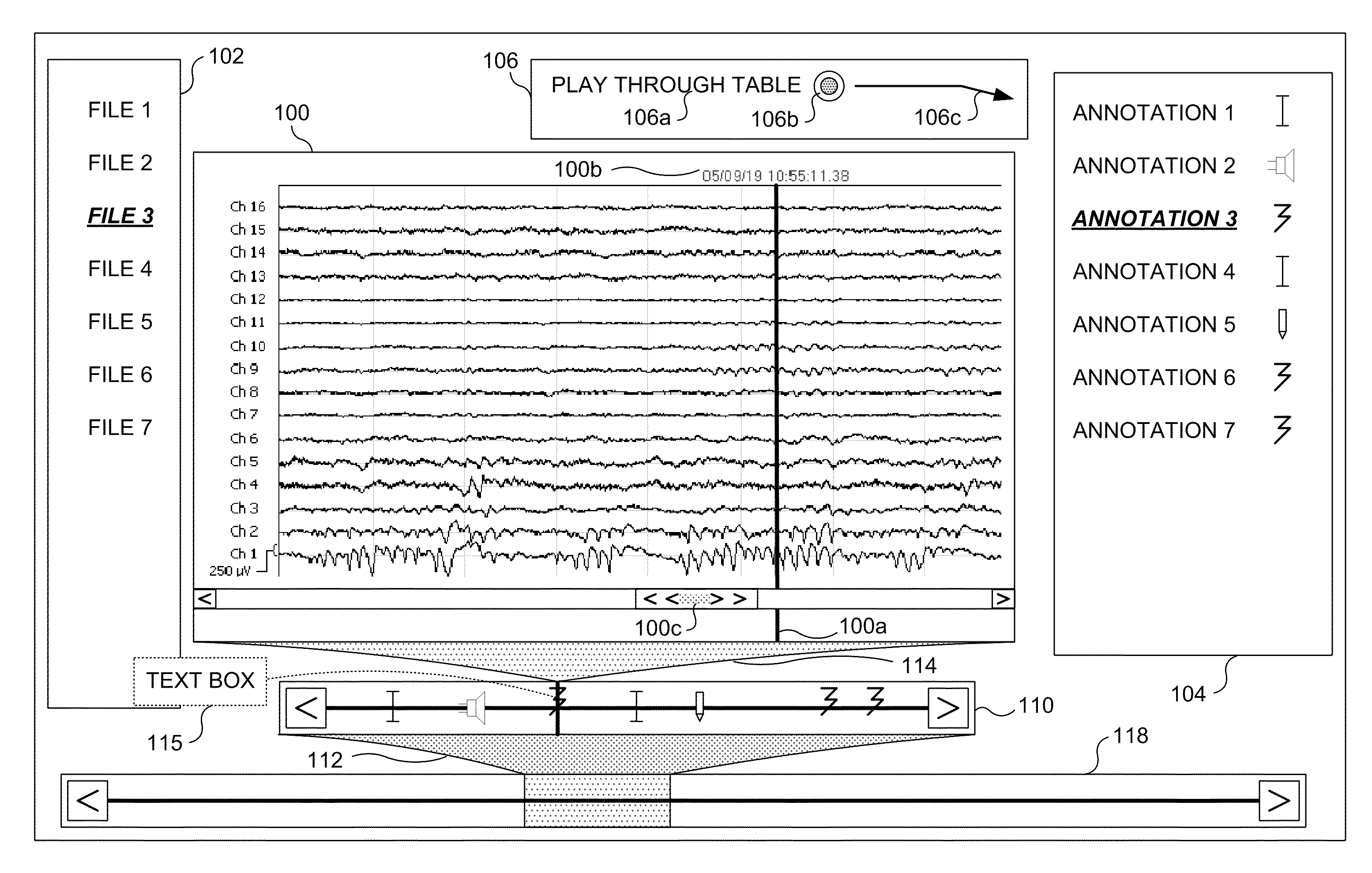 Displaying and Manipulating Brain Function Data Including Enhanced Data Scrolling Functionality