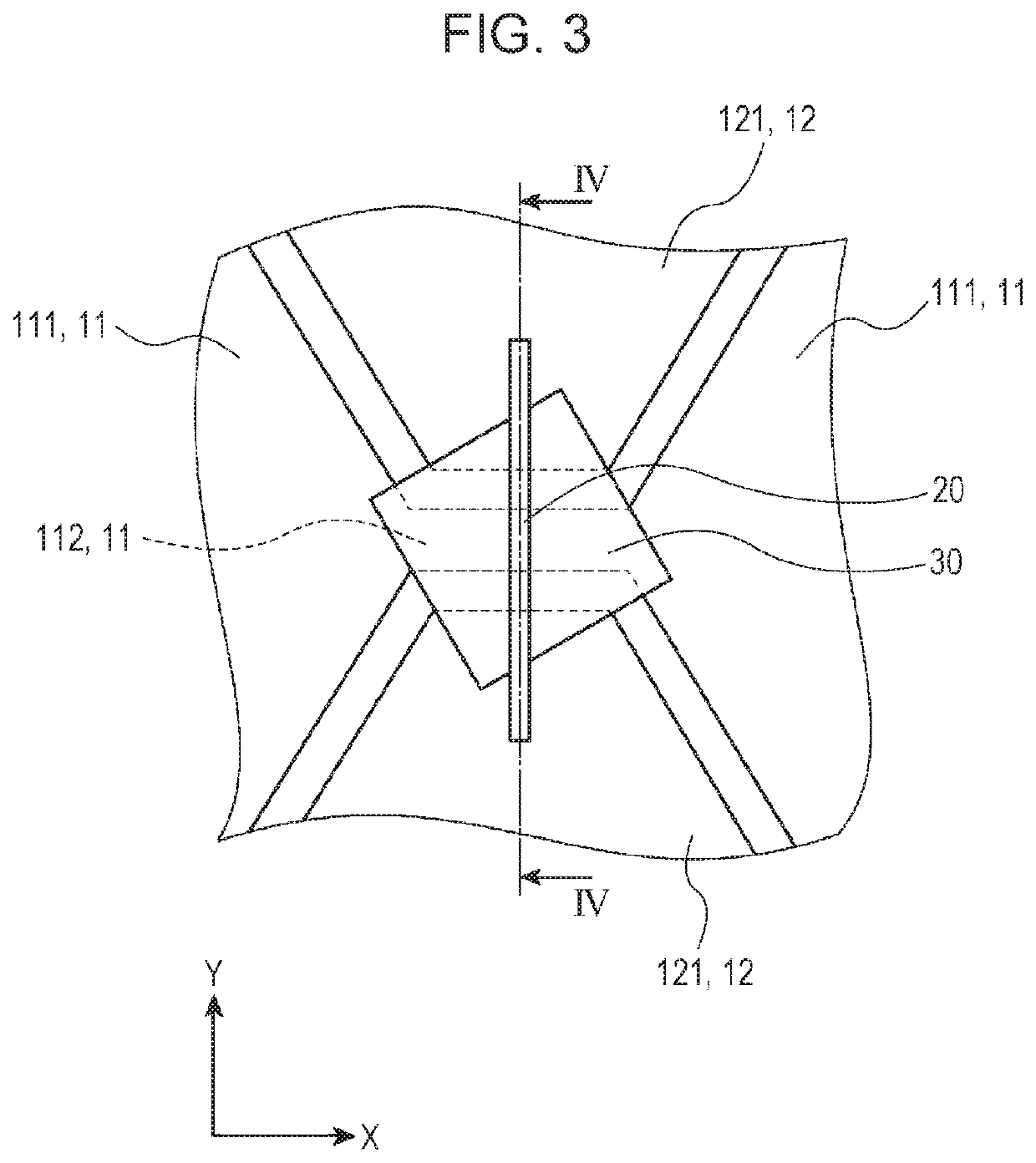 Capacitive sensor having bending portion and flat portion