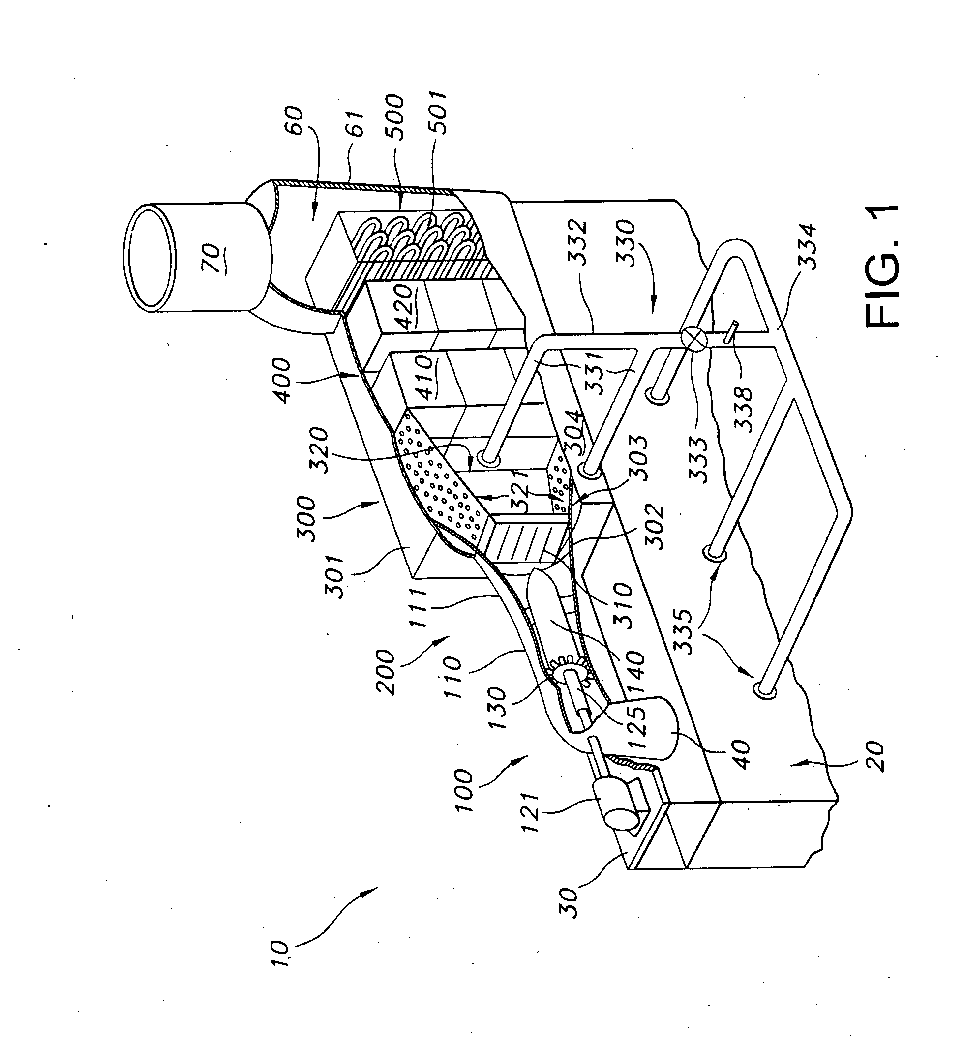 Modular system and method for the catalytic treatment of a gas stream