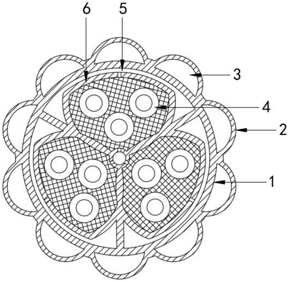 Flame-retardant wear-resistant cable and preparation method thereof