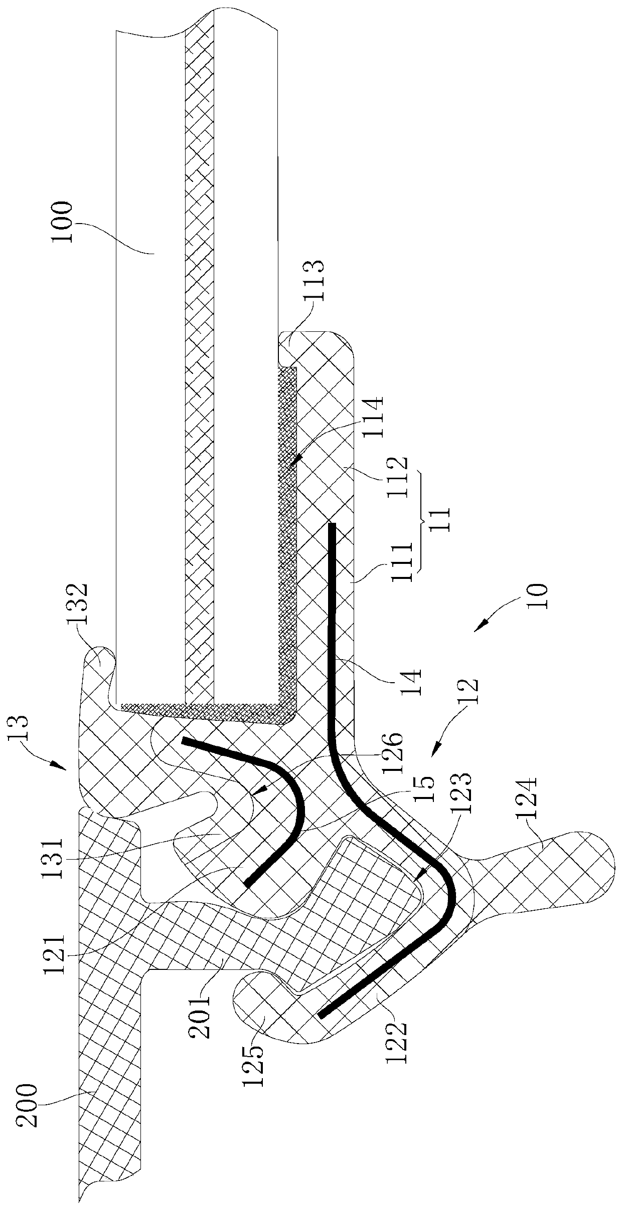 Sealing connector for automobile windshield