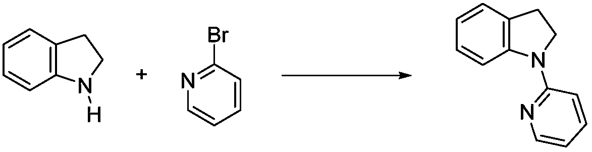 Solvent-free synthesis method of 1-(2-pyridyl)indoline derivative