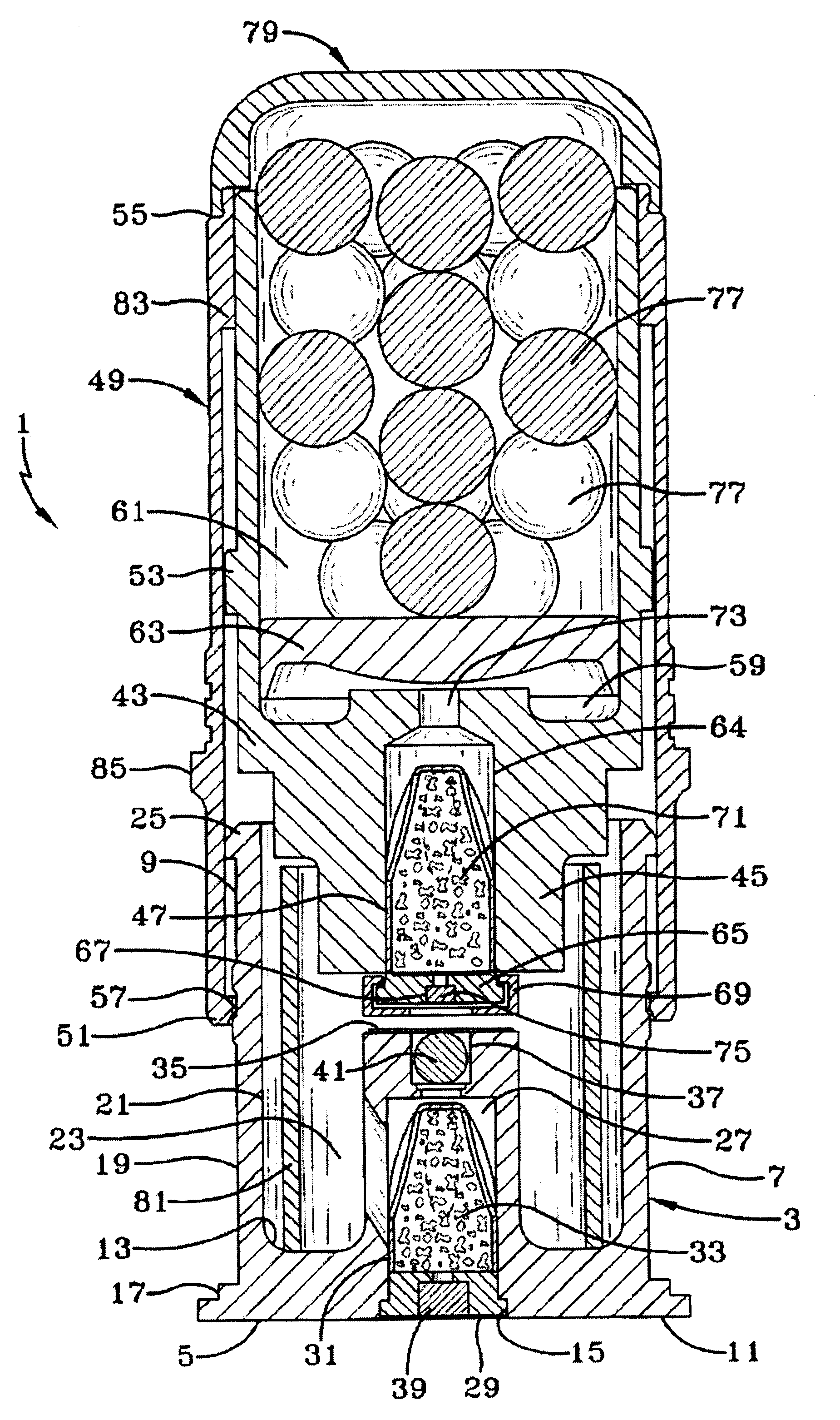 Non-lethal telescoping cartridge