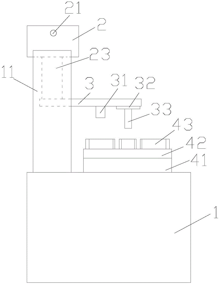 Riveting device for nail and iron sheet