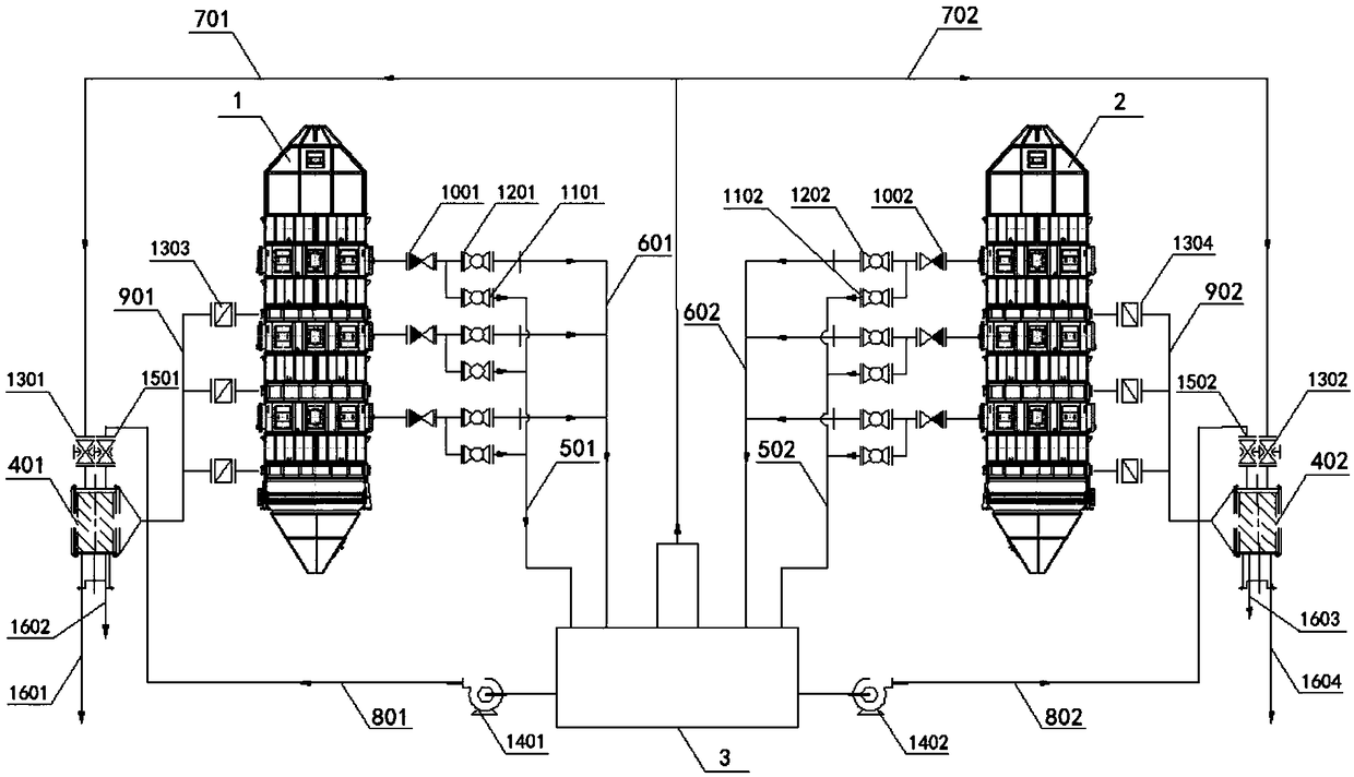 High-efficiency heat energy utilization system and method of conditioning tower high-temperature condensed water