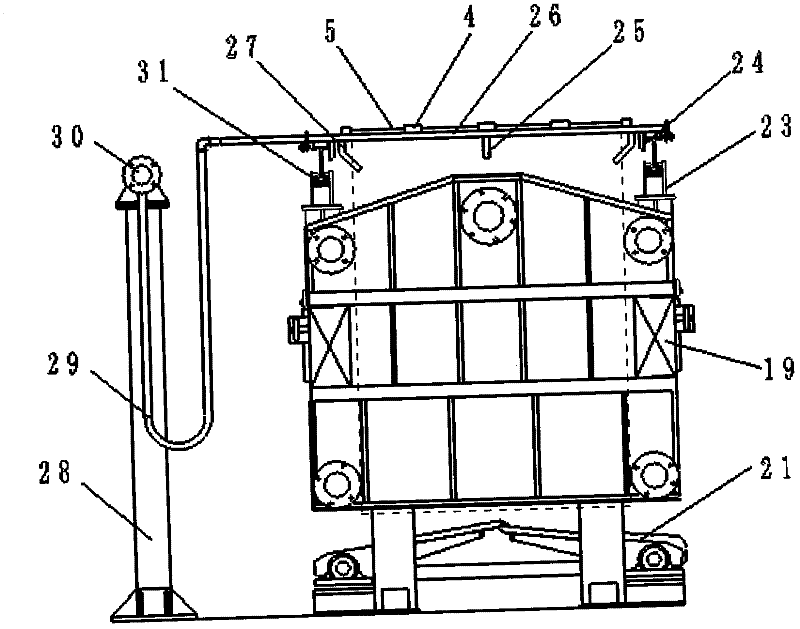 Quick filter cake removing and filter cloth washing device for filter press