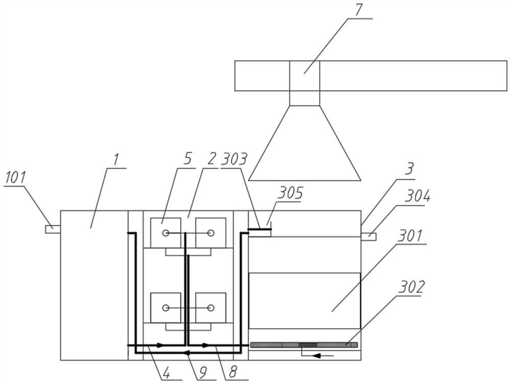 Electric flocculation oily sewage treatment device with hydrogen escape and explosion prevention function