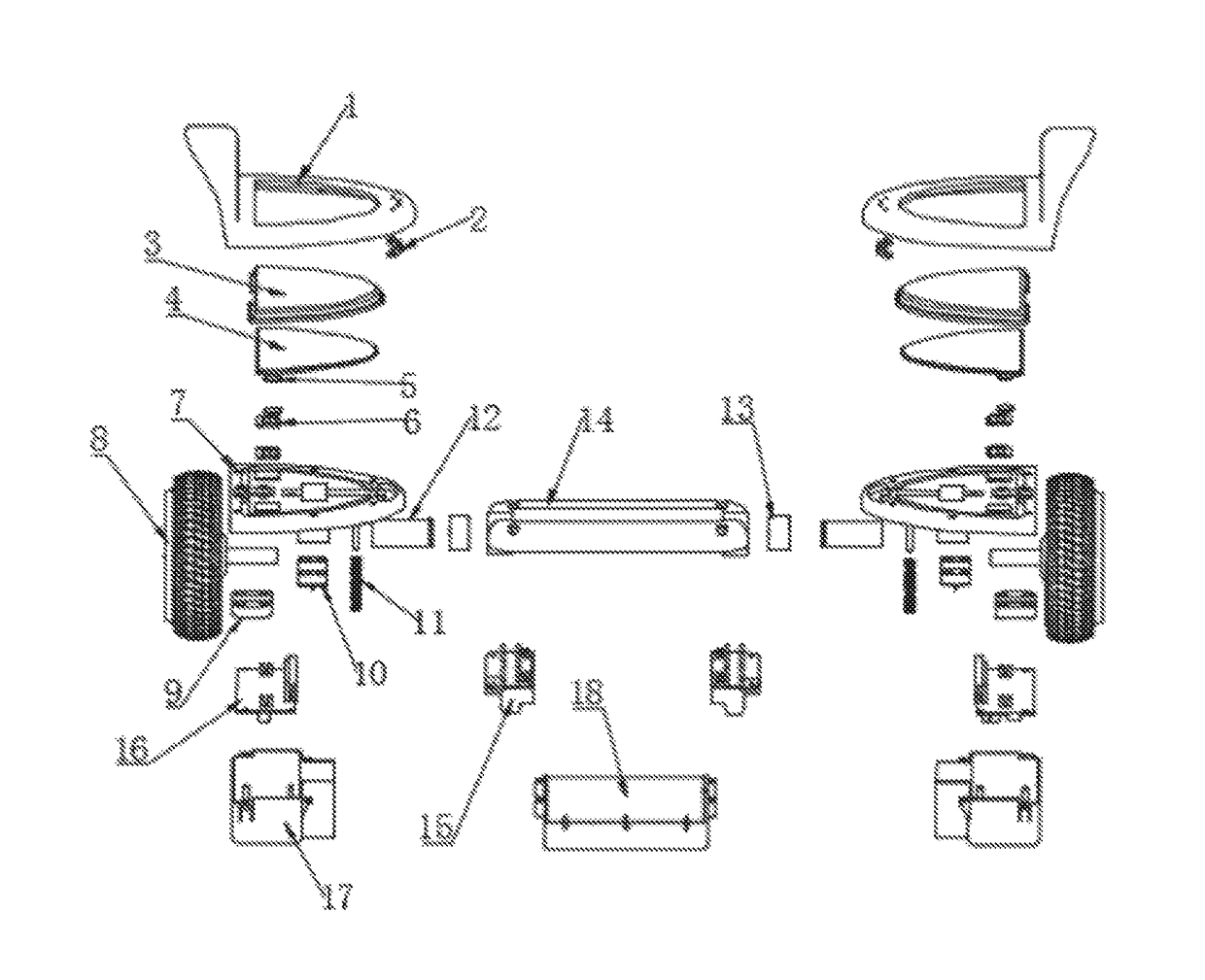 Two-axle vehicle balance scooter