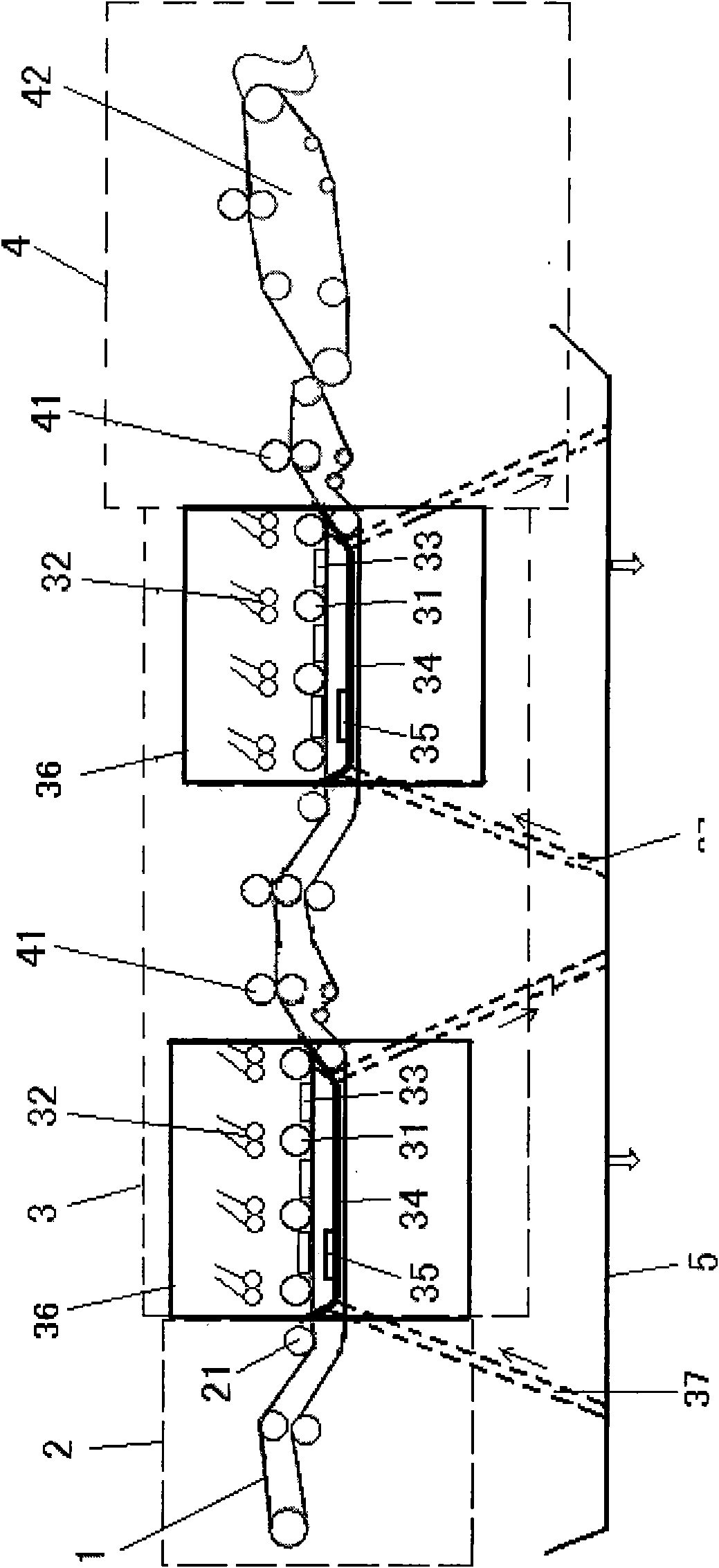 Method and device for rinsing and softening fiber bundles