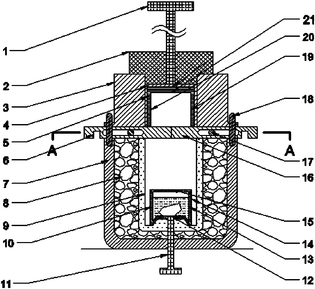 Rock specific heat capacity measuring device and measuring method