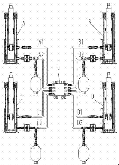 Intelligent hydraulic crosslinking suspension system