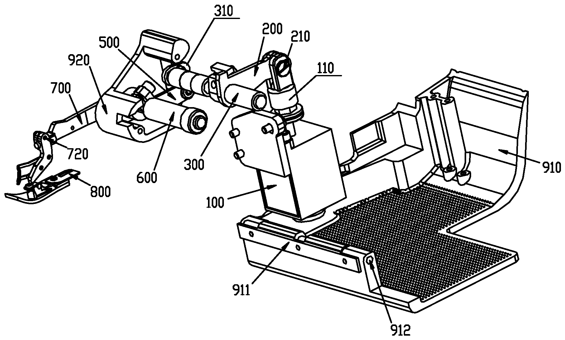 Built-in automatic presser foot lifting mechanism of sewing machine