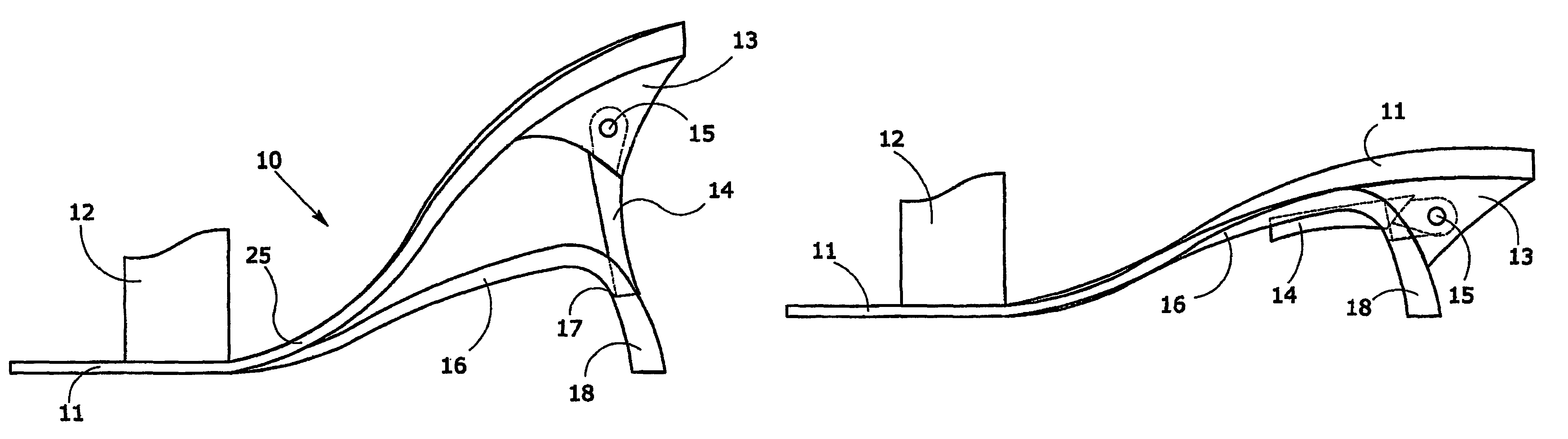 Footwear with variable configuration heel