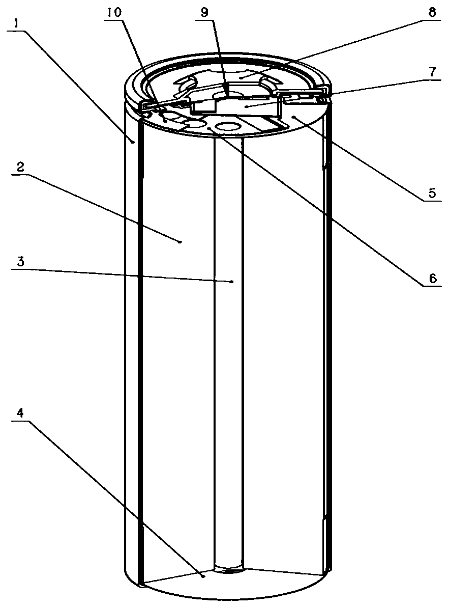 Conductive adhesive, cylindrical lithium ion secondary battery and preparation method of cylindrical lithium ion secondary battery